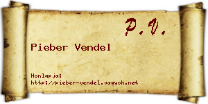 Pieber Vendel névjegykártya